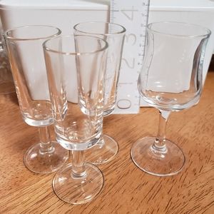 Crystal 2 oz. Cordial glasses. Stemmed Shot Glasses.